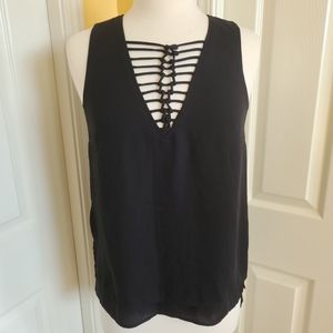 JOSEPH RIBKOFF BLACK BLOUSE, SIZE 4